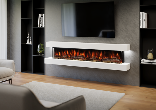 Wall mounted electric fire guide.