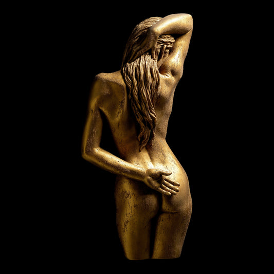 Large 3D Wall Art Female Sculpture (Gold Venetian Plaster)
